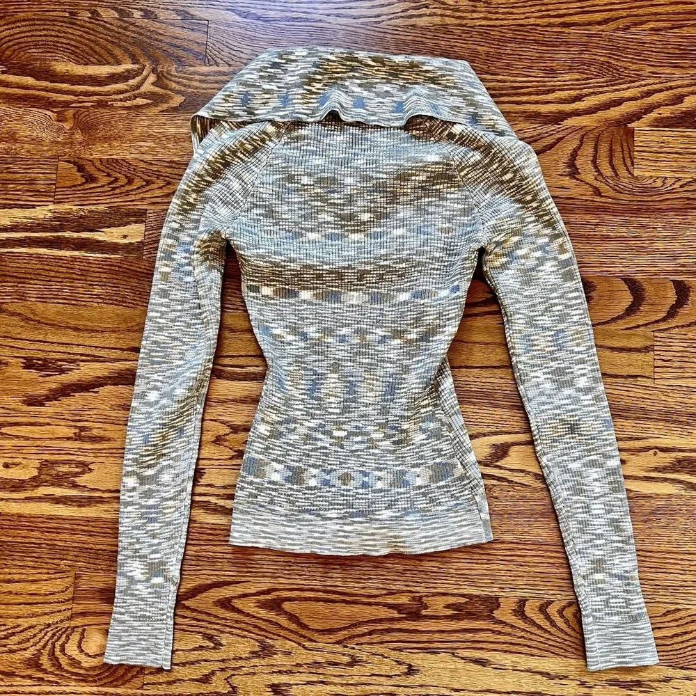 Lost + Wander Y2K Style Long Sleeve Fitted Knit Top Marled Design Sz XS/S  NWOT‎